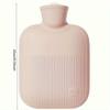 1000Ml Soft and Comfortable Thick Hot Water Bottle with Soft Cloth Cover Hand Warmer-Green view 3