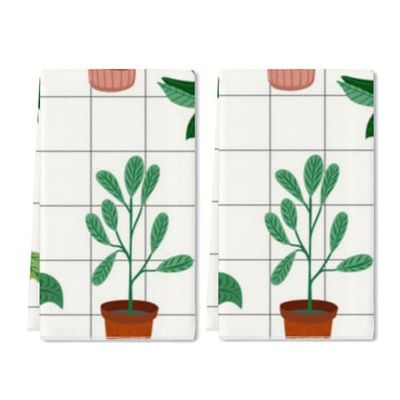 Boylee 2 Pcs Kitchen Towels Urban Jungle Print Dish Cloths for Kitchen Ultra Absorbent Watercolor Hand Towels Decorative Set for Spring Bathroom Housewarming 24 x 16 Inch
