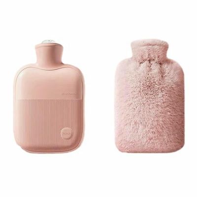 1000Ml/500Ml Hot Water Bottle Set with Plush, Soft Fabric Cover, Perfect for Warming Hands and Feet-Pink 500Ml