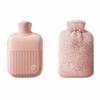 1000Ml/500Ml Hot Water Bottle Set with Plush, Soft Fabric Cover, Perfect for Warming Hands and Feet-Pink 500Ml view 1