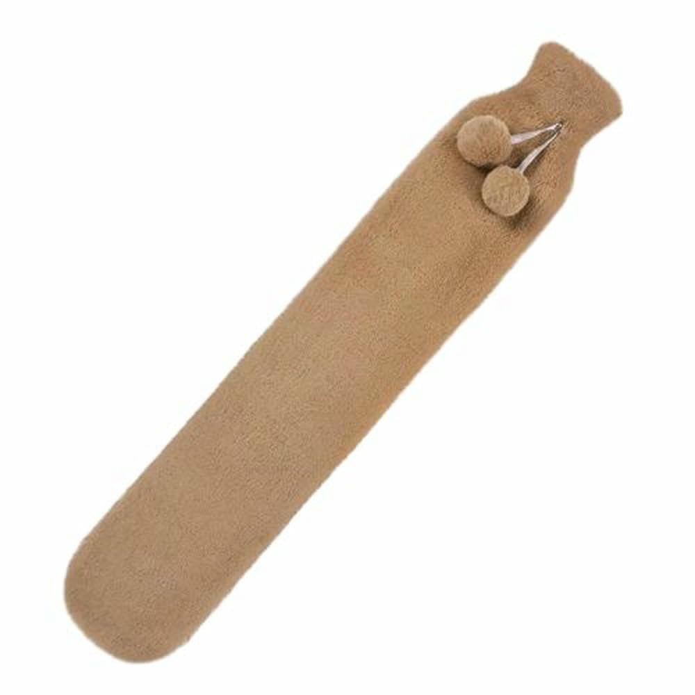 2L Cute Hot Water Bottle, Portable Belly Warmer, Belt Protector, Hand Warmer, Long Hot Water Bottle-Brown