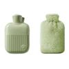 1000Ml/500Ml Hot Water Bottle Set with Plush, Soft Fabric Cover, Perfect for Warming Hands and Feet-Green 1000Ml view 1