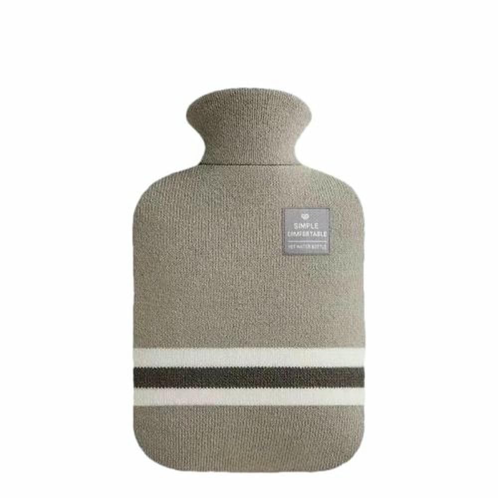 1/2 Liter Knitted Hot Water Bottle Set, Large Capacity, Water-Filled, Leak-Proof, Hand Abdomen Warmer-1000Ml Light Gray