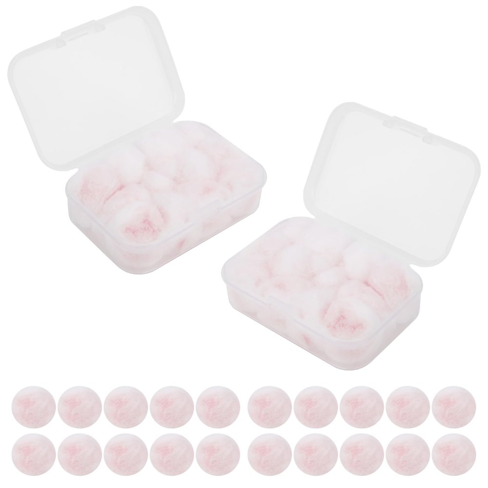 12 Pairs Pink Ear Plugs, Wax Cotton Ear Plug Noise Cancelling Reduction Earplugs for Swimming Travel Snoring Concerts