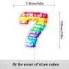 Mexican Fiesta Cake Topper Kids Papel Picado Theme 7th Birthday Happy Decorations, Birthday Party, Anniversary Party Decorations for Boys and Girls (7th) view 2