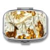 Stained Glass Style Pill Organizer Metal Pill Box - 2 Compartments, Sleek & Portable Medicine Case for Travel, Daily Use view 1