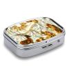 Stained Glass Style Pill Organizer Metal Pill Box - 2 Compartments, Sleek & Portable Medicine Case for Travel, Daily Use view 3