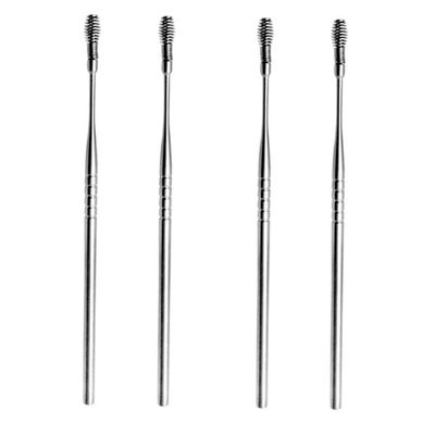 Anneome 4pcs Stainless Steel Earwax Removal Tools Spring Spiral Ear Picks Non-Slip Ear Cleaning Spoons Safe for Practical