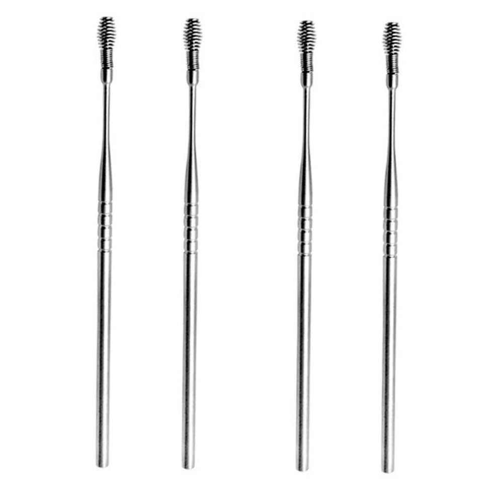 Anneome 4pcs Stainless Steel Earwax Removal Tools Spring Spiral Ear Picks Non-Slip Ear Cleaning Spoons Safe for Practical