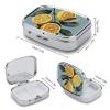 Lemon with Leaves Pill Organizer Metal Pill Box - 2 Compartments, Sleek & Portable Medicine Case for Travel, Daily Use view 2