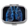 Lungs Under The Light Pill Organizer Metal Pill Box - 2 Compartments, Sleek & Portable Medicine Case for Travel, Daily Use view 1