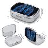 Lungs Under The Light Pill Organizer Metal Pill Box - 2 Compartments, Sleek & Portable Medicine Case for Travel, Daily Use view 2