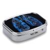 Lungs Under The Light Pill Organizer Metal Pill Box - 2 Compartments, Sleek & Portable Medicine Case for Travel, Daily Use view 3