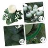 CONGARTENO Spring Artificial Leaf Candle Ring Wreath Eucalyptus Garland for Table Decoration Faux Berry Candle Garland for Dining Bedroom Living Accent view 3