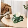 CONGARTENO Spring Artificial Leaf Candle Ring Wreath Eucalyptus Garland for Table Decoration Faux Berry Candle Garland for Dining Bedroom Living Accent view 4