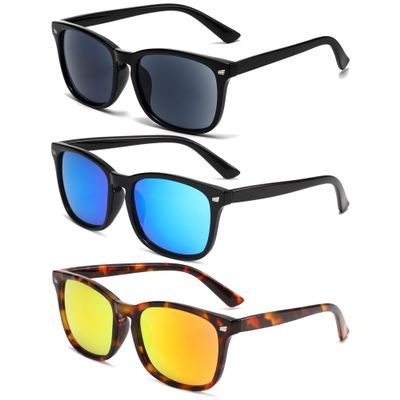 FSRTEP 3 Pack Reader Sunglasses For Women Classic Retro Reading Sunglasses UV400 With Metal Hinge Not polarized +3.25