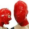 WJPTDKJ Red Latex Hood Mask Zipper Opens Mouth and Eyes Handmade Full Face Mask for Sexy Cosplay Couples(Size:S-63CM) view 1