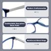 Madison Avenue 2 Pack Classic Square Blue Light Blocking Reading Glasses for Men, Sport Computer Readers Eyeglasses Anti Glare Black/Blue +2.5 view 3