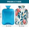 Hot Water Bottle with Cover 2L Fruit Peach Leaves Hot Water Bag for Pain Relief Period Cramps, Winter Warmer view 2