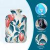 Hot Water Bottle with Cover 2L Fruit Peach Leaves Hot Water Bag for Pain Relief Period Cramps, Winter Warmer view 4