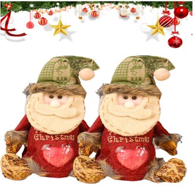 Christmas Gift Bags Zipper Design,Christmas Bags for Gifts,Reusable ChristmasZipper Gift Bags,Large Fabric Gifts Bags,Santa Snowman Style for Presents Candy Fruit (Santa Claus&Santa Claus)