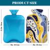 Hot Water Bottle with Cover 2L Purple Yellow Twisted Spots Hot Water Bag for Pain Relief Period Cramps, Winter Warmer view 2
