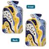 Hot Water Bottle with Cover 2L Purple Yellow Twisted Spots Hot Water Bag for Pain Relief Period Cramps, Winter Warmer view 3