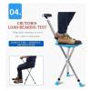 DJVHSRI Walking Aid, Folding Walking Crutch Chair Outdoor Tripod Walker with for Walking Outdoors for Travel for Middle-Aged and Elderly view 4