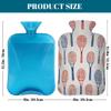 Hot Water Bottle with Cover 2L Blue Red Retro Line Tennis Racket Hot Water Bag for Pain Relief Period Cramps, Winter Warmer view 2