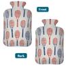 Hot Water Bottle with Cover 2L Blue Red Retro Line Tennis Racket Hot Water Bag for Pain Relief Period Cramps, Winter Warmer view 3