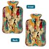 Hot Water Bottle with Cover 2L African Tribal Women Hot Water Bag for Pain Relief Period Cramps, Winter Warmer view 3