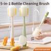 5 in 1 Bottle Cleaning Brush, Multifunctional Portable Gap Cleaning Brush, Long Handle Multi-Function Insulation Cups and Lid Brushs Forwater Bottle, Travel Mugs, Cups & Kitchen Use view 2