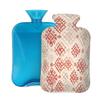Hot Water Bottle with Cover 2L Red Retro Print Hot Water Bag for Pain Relief Period Cramps, Winter Warmer view 1