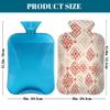 Hot Water Bottle with Cover 2L Red Retro Print Hot Water Bag for Pain Relief Period Cramps, Winter Warmer view 2