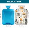 Hot Water Bottle with Cover 2L Little Animals Hot Water Bag for Pain Relief Period Cramps, Winter Warmer view 2