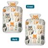 Hot Water Bottle with Cover 2L Little Animals Hot Water Bag for Pain Relief Period Cramps, Winter Warmer view 3