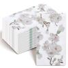 100 Pcs Floral White Magnolia Guest Napkins 3 Ply Spring Flower Dinner Hand Napkin Blossom Disposable Hand Towels for Bathroom Decorative Paper Napkins for Wedding Party view 1