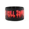 Keep Calm and Kill Zombies Black Silicone Emo Wristband Bracelet view 1