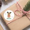 Emma Pink Studio Reindeer Christmas Custom Name Gift Stickers, Personalized Kids Initial Holiday Present Wrapping Labels (Green, 2" - 12 Stickers/Set) view 2