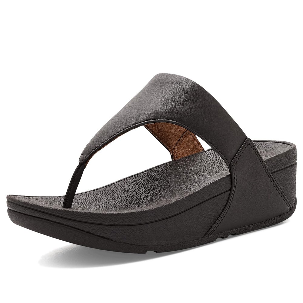 FitFlop Womens Lulu Leather Toepost Chocolate Brown 8 Medium