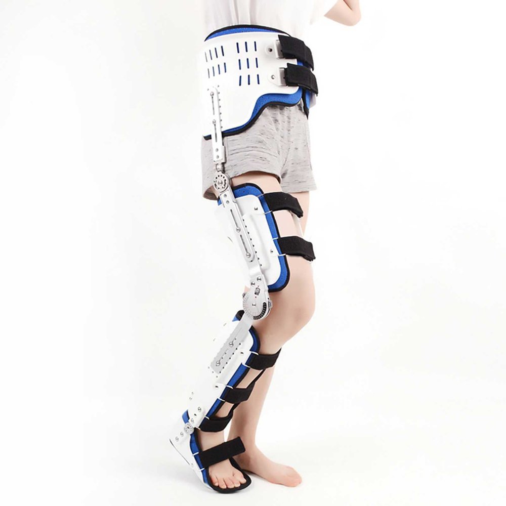 DJVHSRI Hinged Knee Support Brace Hinged Knee Brace,Knee Joint Fixation Bracket Adjustable Hip,Knee,Ankle and Foot Orthosis Support Joint Stabilizer(Right-M-Medium)