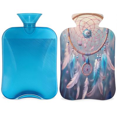 YPPAHHHH 2L Hot Water Bottle with Soft Cover Fantsy Dreamcatcher Art Reusable Hot & Cold Therapy Bag for Pain Relief Menstrual Cramps, Feet Warmth Winter Gift