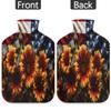 YPPAHHHH 2L Hot Water Bottle with Soft Cover Sunflowers Floral USA Flag Reusable Hot & Cold Therapy Bag for Pain Relief Menstrual Cramps, Feet Warmth Winter Gift view 4