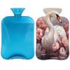 YPPAHHHH 2L Hot Water Bottle with Soft Cover White Swan Floral Art Reusable Hot & Cold Therapy Bag for Pain Relief Menstrual Cramps, Feet Warmth Winter Gift view 1