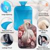 YPPAHHHH 2L Hot Water Bottle with Soft Cover White Swan Floral Art Reusable Hot & Cold Therapy Bag for Pain Relief Menstrual Cramps, Feet Warmth Winter Gift view 3