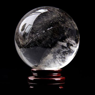 UNYQBFKM Natural Clear Quartz Crystal Ball, White Crystal Sphere Healing Crystal Ball Gemstones Sphere Balls for Feng Shui, Office Desk, Home Decor Reiki Healing and Wealth Manifestation,11cm