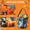 TKJMCSW Halloween Trick Or Treat Bucket Wolf Under Moon Candy Bag with Handle Reusable Goodie Basket Tote Large Snack Grocery Party Favors Supplies view 3