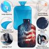 YPPAHHHH 2L Hot Water Bottle with Soft Cover USA Flag Firework Independense Day Reusable Hot & Cold Therapy Bag for Pain Relief Menstrual Cramps, Feet Warmth Winter Gift view 3