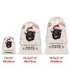GABSHAIM Christmas Santa Sack with Bulldog Dog Custom Name Large Cotton Linen Santa Bag Special Delivery for Family Friend Xmas Decor 19.5 x 27.5 Inch view 2