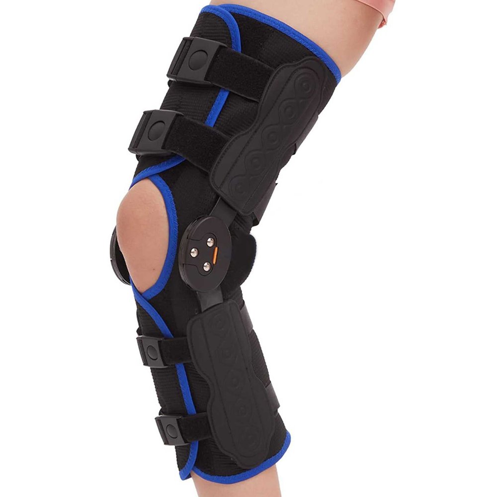 DJVHSRI Adjustable Knee Brace Support Hinged ROM Knee Brace Post Op Knee Immobilizer with Side for Recovery Stabilization Acl MCL and Pcl Injury Adjustable Orthopedic Support Leg